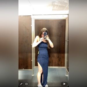 COPY - WINDSOR NAVY BLUE SPARKLY PROM DRESS